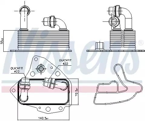 масляный радиатор, двигательное масло 90803 CHRYSLER OPEL масляный радиатор, двигательное масло 90803 CHRYSLER OPEL