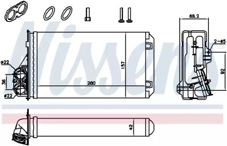 Теплообменник, отопление салона 707184 NISSAN OPEL