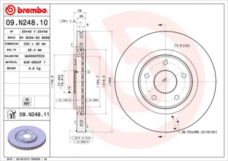 Диск тормозной LANCIA VOYAGER, VW ROUTAN, BREMBO (09N24811) Диск тормозной LANCIA VOYAGER, VW ROUTAN, BREMBO (09N24811)