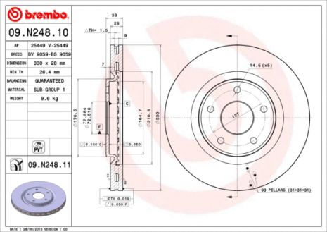 Диск тормозной LANCIA VOYAGER, VW ROUTAN, BREMBO (09N24811) Диск тормозной LANCIA VOYAGER, VW ROUTAN, BREMBO (09N24811)