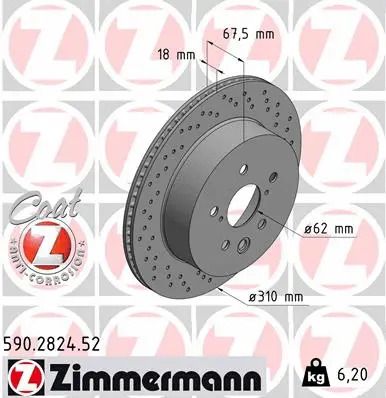 Диск гальмівний LEXUS IS, ZIMMERMANN (590282452) Диск гальмівний LEXUS IS, ZIMMERMANN (590282452)