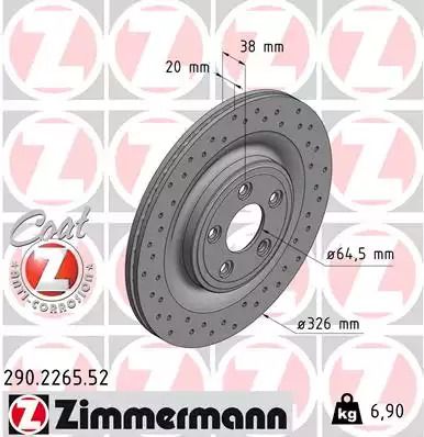 Диск тормозной ZIMMERMANN (290226552)