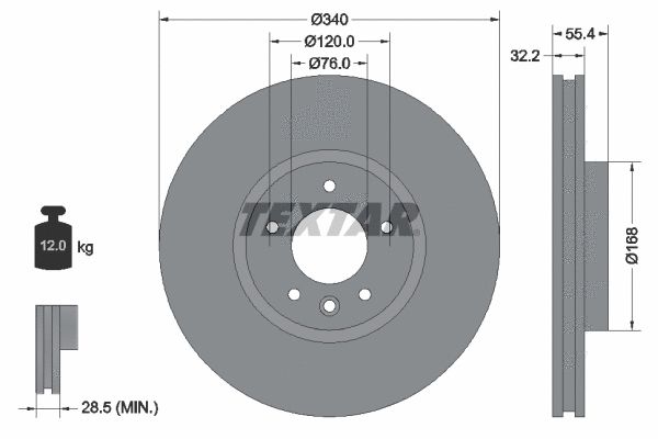 Диск гальмівний VW CALIFORNIA, TEXTAR (92230305) Диск гальмівний VW CALIFORNIA, TEXTAR (92230305)