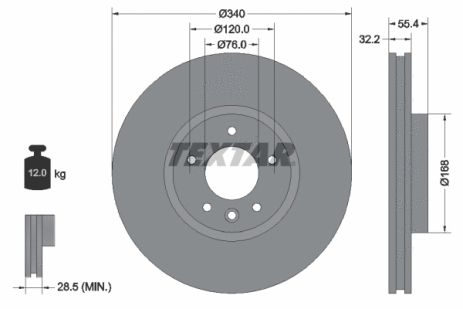 Диск тормозной VW CALIFORNIA, TEXTAR (92230305) Диск тормозной VW CALIFORNIA, TEXTAR (92230305)