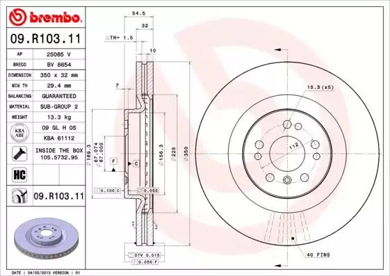 Диск тормозной BREMBO (09R10311) Диск тормозной BREMBO (09R10311)