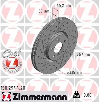 Диск тормозной MINI MINI, ZIMMERMANN (150294420) Диск тормозной MINI MINI, ZIMMERMANN (150294420)