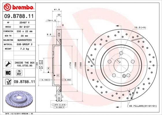 Диск гальмівний MERCEDES-BENZ SLC, BREMBO (09B78811) Диск гальмівний MERCEDES-BENZ SLC, BREMBO (09B78811)