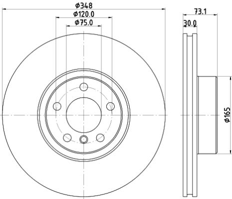 Диск тормозной BMW X4, HELLA PAGID (8DD355133201)