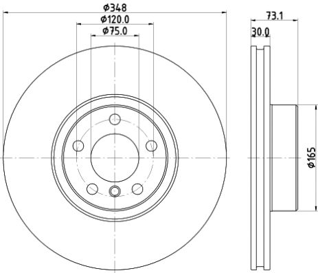 Диск тормозной BMW X4, HELLA PAGID (8DD355133201)