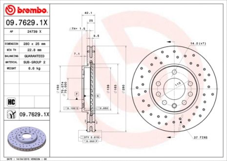 Диск тормозной CHEVROLET ZAFIRA, OPEL MERIVA, BREMBO (0976291X) Диск тормозной CHEVROLET ZAFIRA, OPEL MERIVA, BREMBO (0976291X)