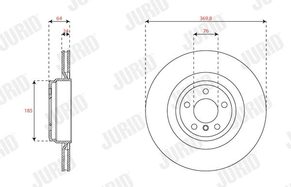 Диск тормозной BMW 5, JURID (563515JC1) Диск тормозной BMW 5, JURID (563515JC1)
