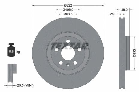 Диск тормозной LYNK&, VOLVO ASIA, TEXTAR (92287405) Диск тормозной LYNK&, VOLVO ASIA, TEXTAR (92287405)