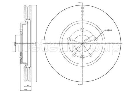 Диск тормозной VAUXHALL ZAFIRA, OPEL ASTRA, CIFAM (8001436C)