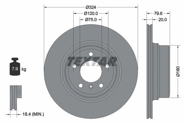 Диск тормозной SSANGYONG RODIUS, BMW X5, TEXTAR (92146303) Диск тормозной SSANGYONG RODIUS, BMW X5, TEXTAR (92146303)