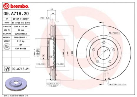 Диск гальмівний DONGFENG FENGDU, NISSAN (DFAC), BREMBO (09A71621)