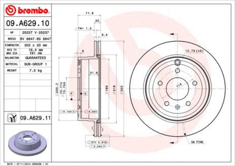 Диск тормозной CHEVROLET CAPTIVA, VAUXHALL ANTARA, BREMBO (09A62910) Диск тормозной CHEVROLET CAPTIVA, VAUXHALL ANTARA, BREMBO (09A62910)