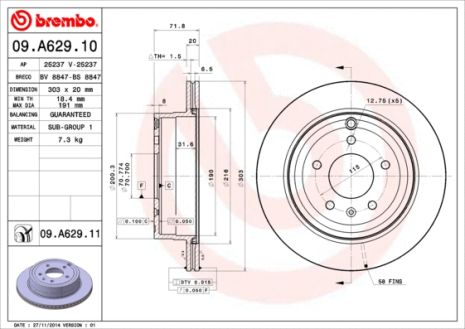 Диск тормозной CHEVROLET CAPTIVA, VAUXHALL ANTARA, BREMBO (09A62910) Диск тормозной CHEVROLET CAPTIVA, VAUXHALL ANTARA, BREMBO (09A62910)