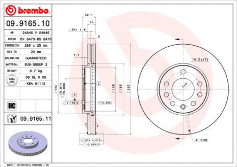 Диск тормозной VAUXHALL SIGNUM, OPEL VECTRA, BREMBO (09916510) Диск тормозной VAUXHALL SIGNUM, OPEL VECTRA, BREMBO (09916510)