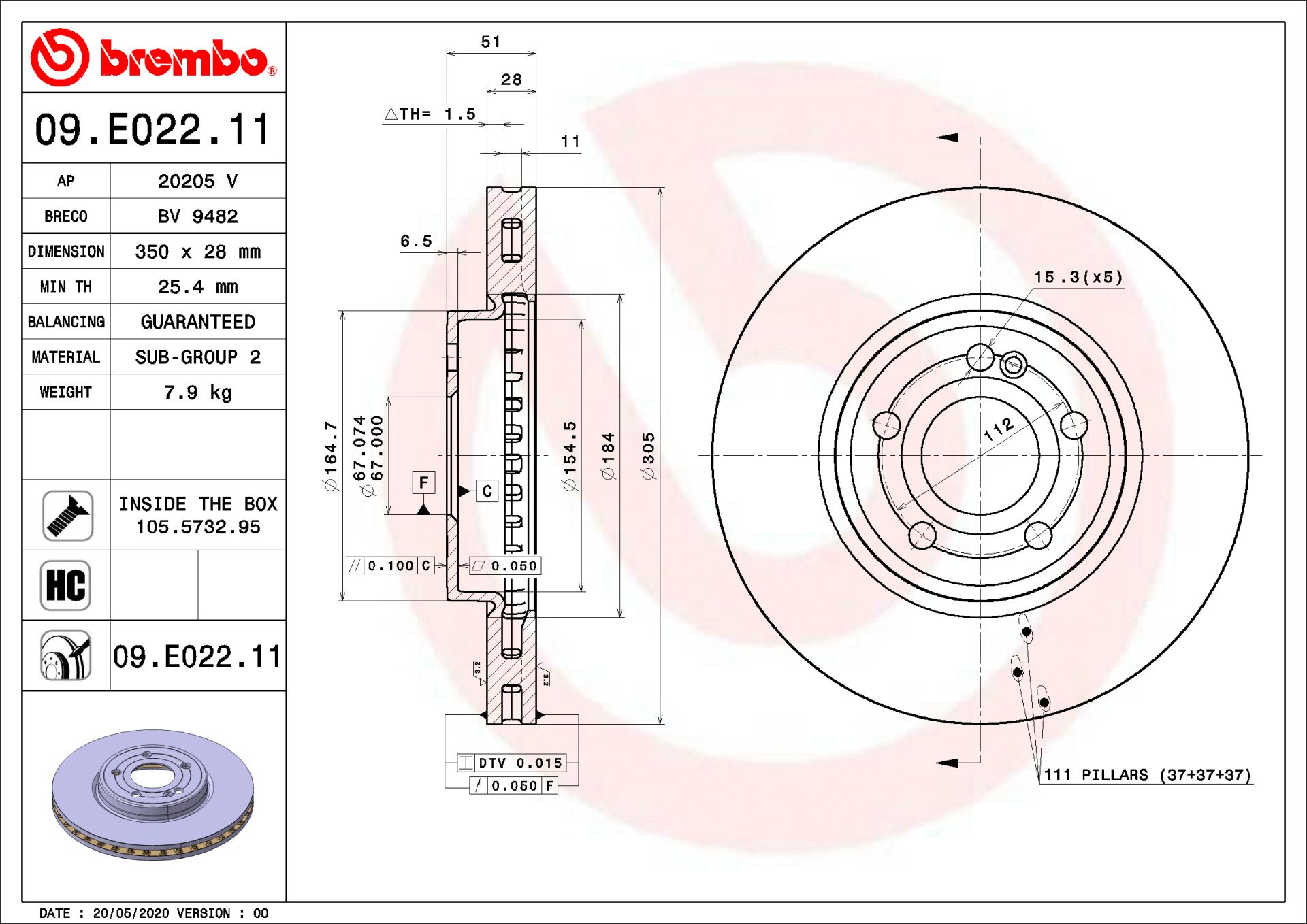 Диск тормозной MERCEDES-BENZ (BBDC), MERCEDES-BENZ B-CLASS, BREMBO (09E02211) Диск тормозной MERCEDES-BENZ (BBDC), MERCEDES-BENZ B-CLASS, BREMBO (09E02211)
