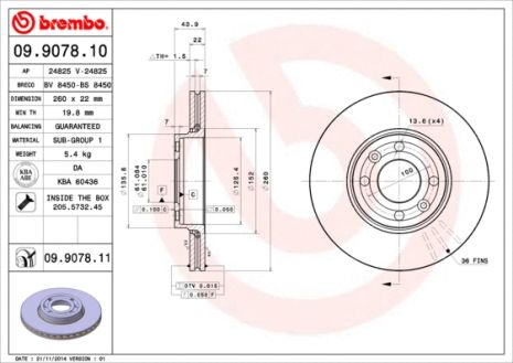 Диск тормозной Logan передний BREMBO (09.9078.11) (7701207795) Диск тормозной Logan передний BREMBO (09.9078.11) (7701207795)