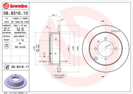Диск тормозной HYUNDAI SANTAMO, KIA JOICE, BREMBO (08831610) Диск тормозной HYUNDAI SANTAMO, KIA JOICE, BREMBO (08831610)
