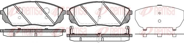 Комплект тормозных колодок, KIA 581013EE01, KIA SORENTO, REMSA (104112) Комплект тормозных колодок, KIA 581013EE01, KIA SORENTO, REMSA (104112)