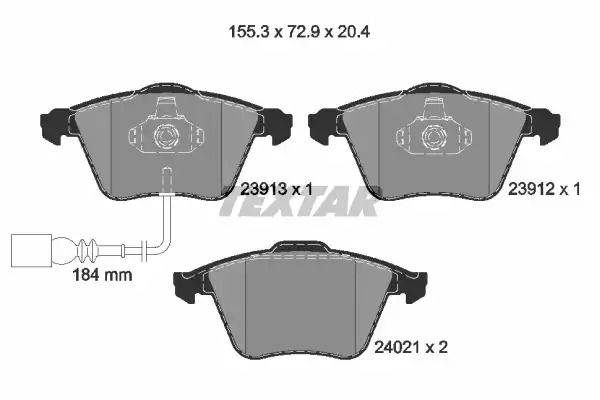 2391301 TEXTAR Гальмівні колодки до дисків 2391301 TEXTAR Гальмівні колодки до дисків
