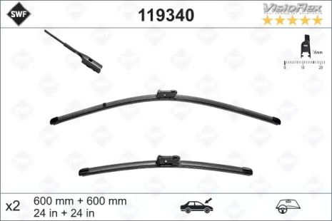 Щетка стеклоочистителя visioflex oe (картон. упаковка) x 2шт, VOLKSWAGEN 2H1955425A, SWF (119340)