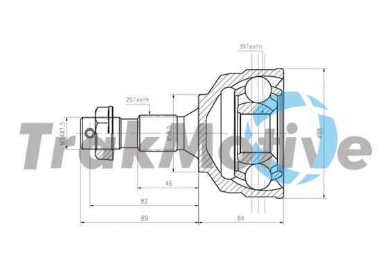 TRAKMOTIVE CITROEN ШРУС наружный к-кт 39/25 зуб. DS4 (NX_) 1.6 HDi 11-15, DS5 2.0 HDi 11-15, PEUGEOT 3008 1.6 TRAKMOTIVE CITROEN ШРУС наружный к-кт 39/25 зуб. DS4 (NX_) 1.6 HDi 11-15, DS5 2.0 HDi 11-15, PEUGEOT 3008 1.6