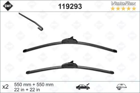 Щетка стеклоочистителя, RENAULT 288909916R, MERCEDES BENZ, SWF (119293)