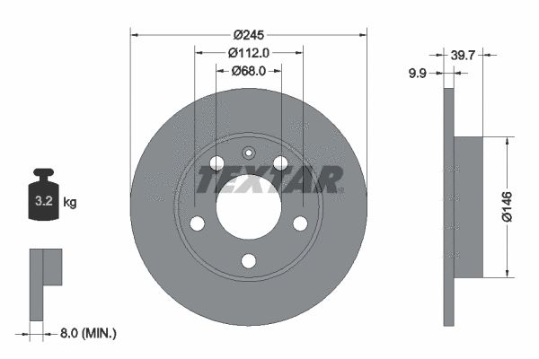 Диск гальмівний SEAT EXEO, AUDI A4, TEXTAR (92106203) Диск гальмівний SEAT EXEO, AUDI A4, TEXTAR (92106203)