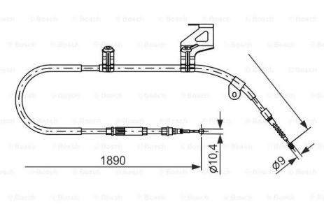 Трос тормозного привода стояночной тормозной системы, VW PASSAT, BOSCH (1987477804)