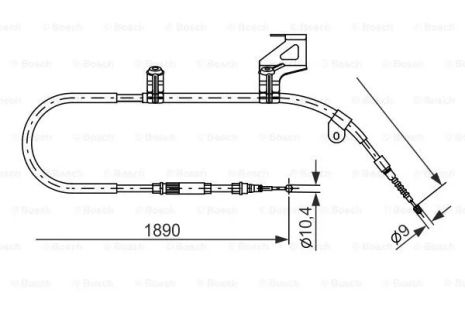 Трос тормозного привода стояночной тормозной системы, VW PASSAT, BOSCH (1987477804)