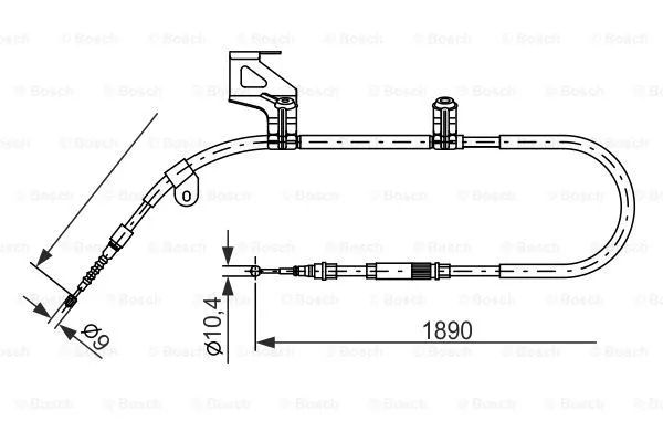 Трос тормозного привода стояночной тормозной системы, VW PASSAT, BOSCH (1987477803) Трос тормозного привода стояночной тормозной системы, VW PASSAT, BOSCH (1987477803)