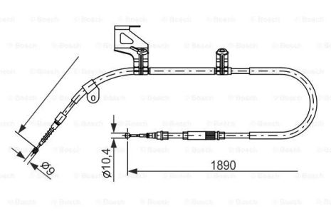 Трос тормозного привода стояночной тормозной системы, VW PASSAT, BOSCH (1987477803)