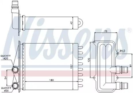 Теплообменник, отопление салона 73468 NISSAN OPEL