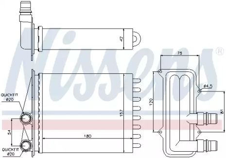 Теплообменник, отопление салона 73468 NISSAN OPEL