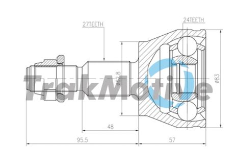 TRAKMOTIVE FORD Шрус наружный к-кт 27/24 зуб. C-MAX II (DXA/CB7, DXA/CEU) 1.6 11-, FOCUS III 1.0 12-, GRAND C-