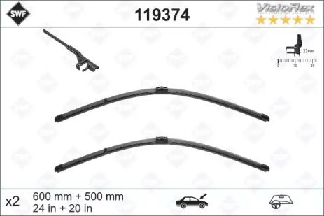 Щетка стеклоочистителя visioflex oe (картон. упаковка) x 2шт, BMW 61610034739, BMW X6, SWF (119374)