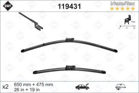 Щетка стеклоочистителя visioflex oe (картон. упаковка) x 2шт, NISSAN NV300, SWF (119431)