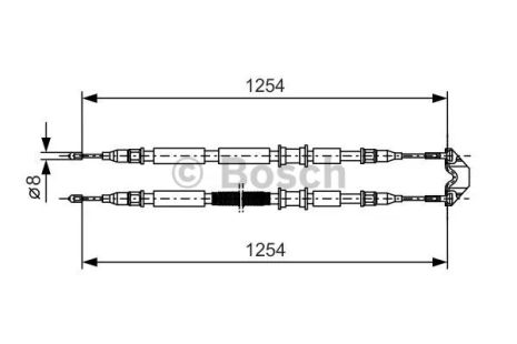 Трос тормозного привода стояночной тормозной системы, HOLDEN ASTRA, CHEVROLET ZAFIRA, BOSCH (1987477764)