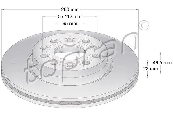 Диск тормозной AUDI A3, SKODA YETI, HANS PRIES TOPRAN (110074) Диск тормозной AUDI A3, SKODA YETI, HANS PRIES TOPRAN (110074)