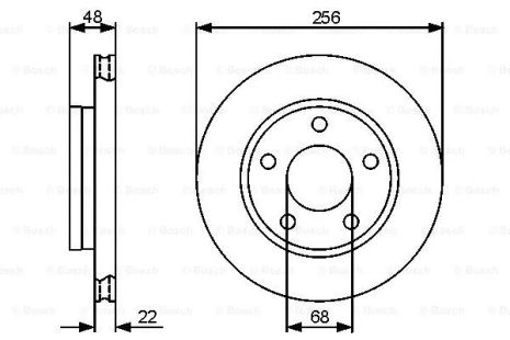 Диск тормозной VW PASSAT, AUDI A4, BOSCH (0986479463)