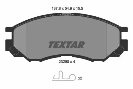 2329002 TEXTAR Гальмівні колодки до дисків 2329002 TEXTAR Гальмівні колодки до дисків