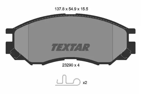 2329002 TEXTAR Гальмівні колодки до дисків 2329002 TEXTAR Гальмівні колодки до дисків