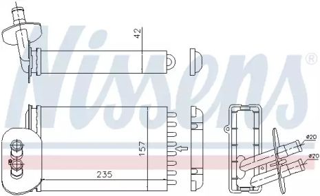 Теплообменник, отопление салона 73977 VW Теплообменник, отопление салона 73977 VW