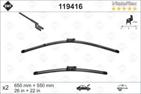 Щетка стеклоочистителя 119416 FIAT PEUGEOT