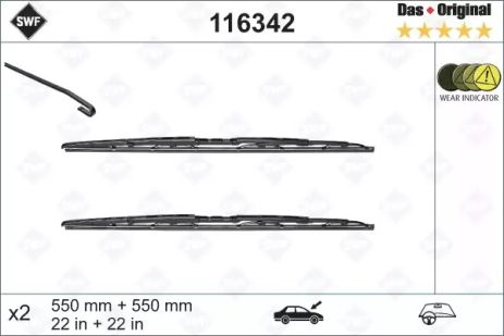 Щетка стеклоочистителя audi, SEAT 4B0998002, AUDI 4B0998002, SWF (116342)