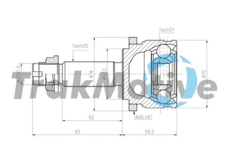 ШРУС в сборе, комплект HYUNDAI i20, TRAKMOTIVE (400826)