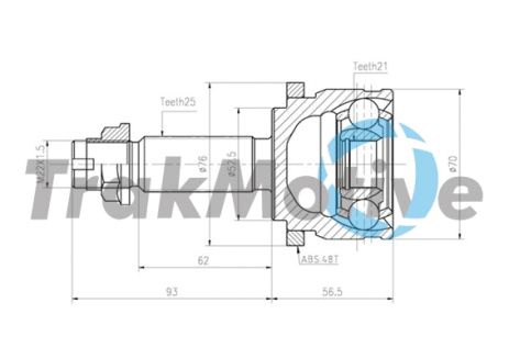 ШРУС в сборе, комплект HYUNDAI i20, TRAKMOTIVE (400826) ШРУС в сборе, комплект HYUNDAI i20, TRAKMOTIVE (400826)